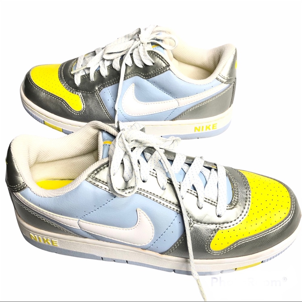 NIKE 316203-411 2007 Silver,Sky Blue, Yellow & White, Size 6Y